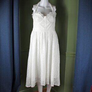 White Lace - Disco Elevator - A-line - Halter - Women's size - Sm
